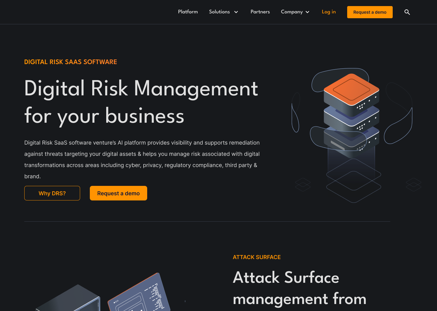 Image showing landing page design of an AI based Data startup